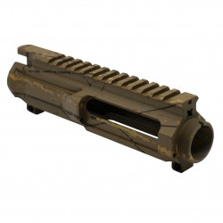 CERAKOTE SPLATTER| AR-15 Billet Upper Receiver| -BASE FDE- PATTERN-BBR-ODG-GOLD- MADE IN U.S.A