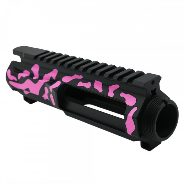 CERAKOTE CAMO| AR-15/47/9/300 Billet Upper Receiver|Black and Pink (Made in USA)