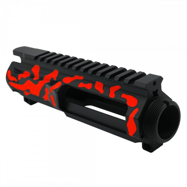 CERAKOTE CAMO| AR-15/47/9/300 Billet Upper Receiver|Black and Red (Made in USA)