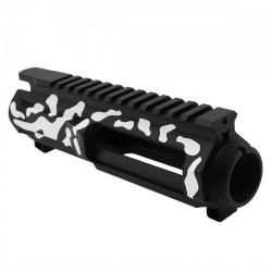 CERAKOTE CAMO| AR-15/47/9/300 Billet Upper Receiver|Black and Bright White (Made in USA)