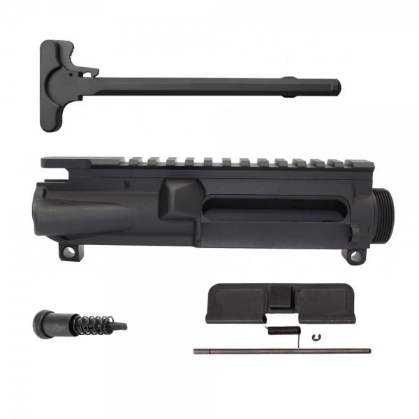 AR-15 Flat-Top Upper Receiver Kit - Made in U.S.A. - Incl. Ejection Port Kit, Forward Assist, & Charging Handle  (Unassembled)