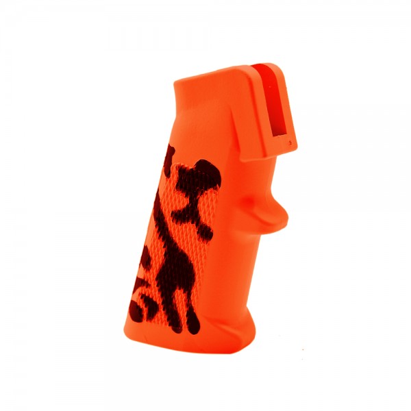 CERAKOTE CAMO| AR-15/10 A2 Style Pistol Grip w/ Screw & Lock Washer| Black and Cerakote Hunter Orange