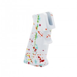 CERAKOTE SPLATTER| AR STANDARD A2 PISTOL GRIP-BASE BRIGHT WHITE- PATTERN- RGB-RED-PNK-ORG-LEM-ZBG