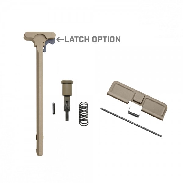 AR-10/LR-308 Standard Charging Handle with Forward Assist and Ejection Cover Door Cerakote FDE LATCH OPTION