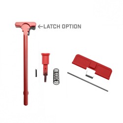 AR-10/LR-308 Standard Charging Handle with Forward Assist and Ejection Cover Door Cerakote RED LATCH OPTION AR-10/LR-308 Standard Charging Handle with Forward Assist and Ejection Cover Door Cerakote RED LATCH OPTION
