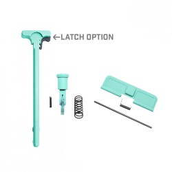 AR-10/LR-308 Standard Charging Handle with Forward Assist and Ejection Cover Door Cerakote Robins Egg LATCH OPTION AR-10/LR-308 Standard Charging Handle with Forward Assist and Ejection Cover Door Cerakote Robins Egg LATCH OPTION