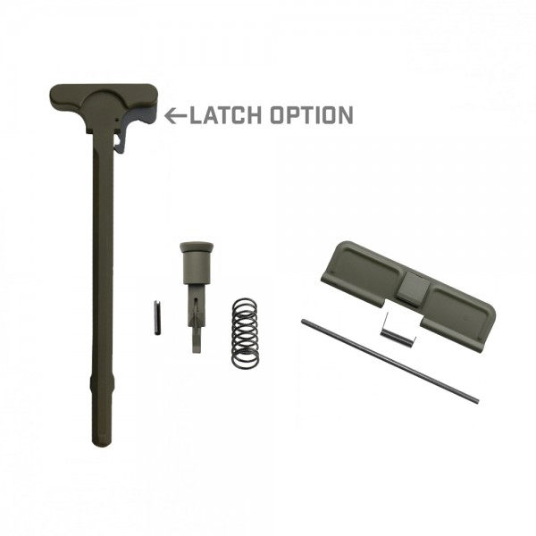 AR-15 Charging Handle Forward Assist and Ejection Cover Door COMBO Cerakote ODG with LATCH OPTION