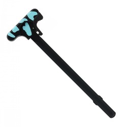 CERAKOTE CAMO| AR-15 Tactical Charging Handle| Black and Robins Egg CERAKOTE CAMO| AR-15 Tactical Charging Handle| Black and Robins Egg