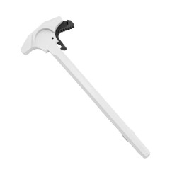 AR-15 Tactical "TALON" Style Charging Handle w/ Oversized Latch Non-Slip - Bright White