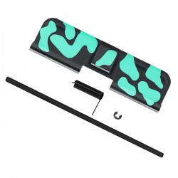 CERAKOTE CAMO| AR-15 Ejection Port Cover | Dust Cover Assembly| Black and Robins Egg CERAKOTE CAMO| AR-15 Ejection Port Cover | Dust Cover Assembly| Black and Robins Egg