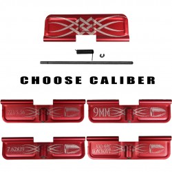 AR-15 Tribal Dust Cover With Optional Caliber Engraving /Red