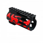 CERAKOTE CAMO| AR-15 4" M-Lok Super Slim Free Float Handguard W/ 2" & 3" M-Lok Rail Sections| Black and Red