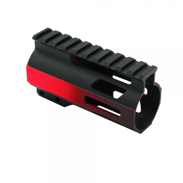 CERAKOTE GRADIENT RED| AR-15 4" M-Lok Super Slim Free Float Handguard W/ 2" & 3" M-Lok Rail Sections