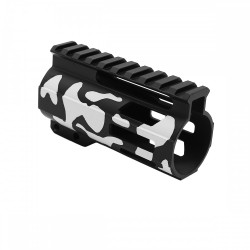 CERAKOTE CAMO| AR-15 4" M-Lok Super Slim Free Float Handguard W/ 2" & 3" M-Lok Rail Sections| Black and Bright White