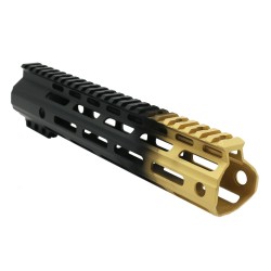 CERAKOTE GRADIENT| AR-15 ANGLE CUT CLAMP ON M-LOK HANDGUARD-BASE BLACK- GRADIENT- GOLD -MADE IN U.S.A- 10 INCH CERAKOTE GRADIENT| AR-15 ANGLE CUT CLAMP ON M-LOK HANDGUARD-BASE BLACK- GRADIENT- GOLD -MADE IN U.S.A- 10 INCH