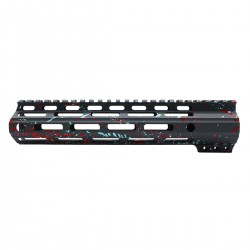 Cerakote Splatter| AR-15 MLOK 10" Free Float Handguard with "D" Cut- Base Sniper Gray- Pattern- Red- Pink- Robins Egg