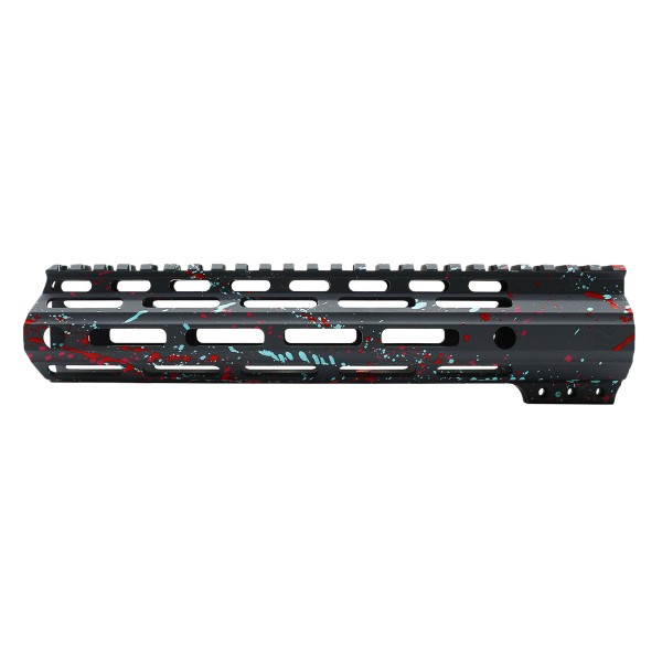 Cerakote Splatter| AR-15 MLOK 10" Free Float Handguard with "D" Cut- Base Sniper Gray- Pattern- Red- Pink- Robins Egg