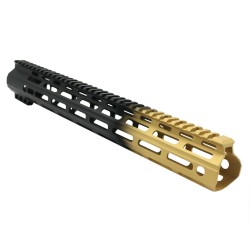 CERAKOTE GRADIENT| AR-15 ANGLE CUT CLAMP ON M-LOK HANDGUARD-BASE BLACK- GRADIENT- GOLD -MADE IN U.S.A- 15 INCH CERAKOTE GRADIENT| AR-15 ANGLE CUT CLAMP ON M-LOK HANDGUARD-BASE BLACK- GRADIENT- GOLD -MADE IN U.S.A- 15 INCH