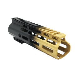 CERAKOTE GRADIENT| AR-15 ANGLE CUT CLAMP ON M-LOK HANDGUARD-BASE BLACK- GRADIENT- GOLD -MADE IN U.S.A- 7 INCH CERAKOTE GRADIENT| AR-15 ANGLE CUT CLAMP ON M-LOK HANDGUARD-BASE BLACK- GRADIENT- GOLD -MADE IN U.S.A- 7 INCH