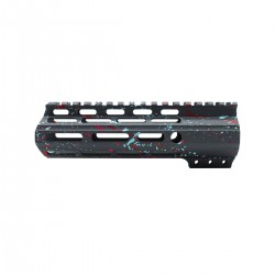 Cerakote Splatter| AR-15 MLOK 7" Free Float Handguard with "D" Cut- Base Sniper Gray- Pattern- Red- Pink- Robins Egg- Made in U.S.A