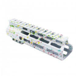 CERAKOTE SPLATTER| AR-15 ANGLE CUT CLAMP ON M-LOK HANDGUARD-BASE WHI- PATTERN-RGB-RED-PNK-ORG-LEM-ZBG- MADE IN U.S.A- 7 INCH 