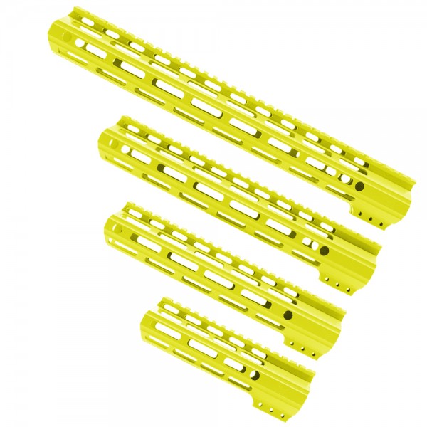 AR-15 M-Lok Super Slim Light Free Float Handguard  (MADE IN USA) - Lemon Zest - Options Available