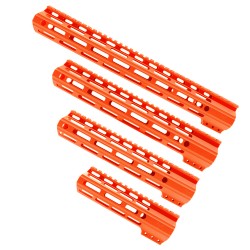 AR-15 M-Lok Super Slim Light Free Float Handguard  (MADE IN USA) - Cerakote Orange - Options Available