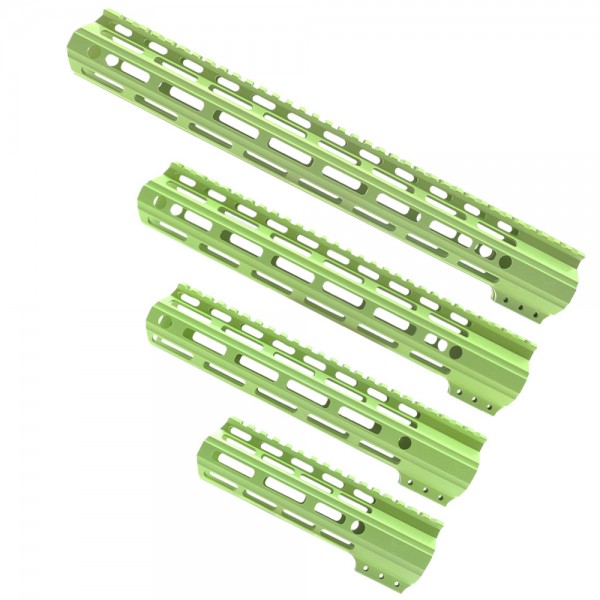 AR-15 M-Lok Super Slim Light Free Float Handguard  (MADE IN USA) - Zombie Green - Options Available