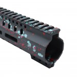 Cerakote Splatter| AR-15 M-LOK  15 Inch Super Slim Free Float Handguard - Base Sniper Gray- Pattern- Red- Pink- Robins Egg- Made in U.S.A