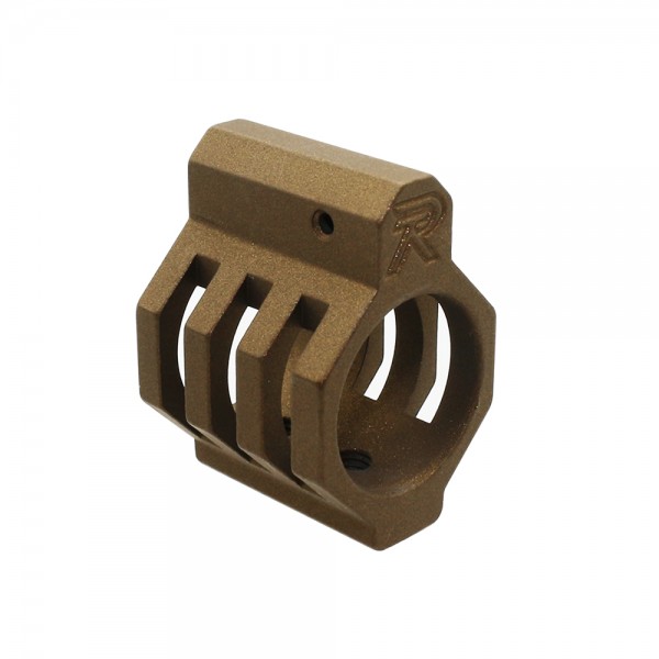 .750 Low Profile Steel Gas Block Caged with Roll Pins & Wrench -Cerakote Brunt Bronze (MADE IN USA)