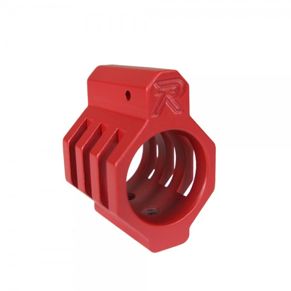 .750 Low Profile Steel Gas Block Caged with Roll Pins & Wrench -Cerakote Red (MADE IN USA)
