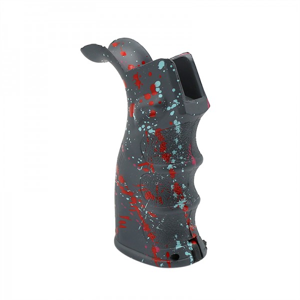 Cerakote Splatter| AR Polymer Pistol Grip - Base Sniper Gray- Pattern- Red- Pink- Robins Egg