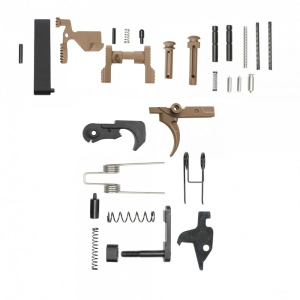 CERAKOTE FDE | AR-15 Lower Receiver Parts Kit (Without Grip & Screw) 