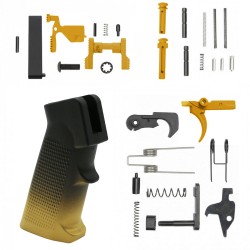 CERAKOTE GRADIENT GOLD| AR-15 Lower Receiver Parts Kit W/ Safety Option CERAKOTE GRADIENT GOLD| AR-15 Lower Receiver Parts Kit W/ Safety Option