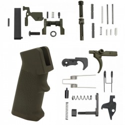 AR-15 Lower Parts Kit w/ Cerakote ODG (SAFETY AND GRIP OPTION)