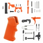 AR-15 Lower Parts Kit w/ Cerakote Hunter Orange (SAFETY AND GRIP OPTION)