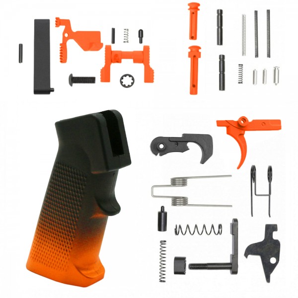 CERAKOTE GRADIENT ORANGE| AR-15 Lower Receiver Parts Kit W/ Safety Option