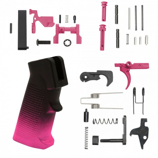 CERAKOTE GRADIENT PINK| AR-15 Lower Receiver Parts Kit W/ Safety Option