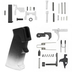 CERAKOTE GRADIENT WHITE| AR-15 Lower Receiver Parts Kit W/ Safety Option CERAKOTE GRADIENT WHITE| AR-15 Lower Receiver Parts Kit W/ Safety Option