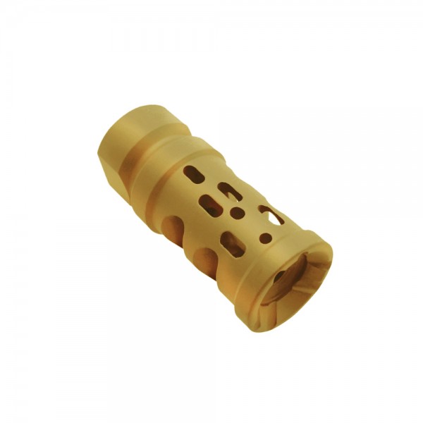AR-15/.223/5.56 Ported Muzzle Brake Compensator ½”x28- Cerakote Gold
