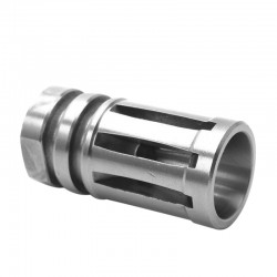 AR 9MM Stainless Steel Muzzle Brake for 1/2"x36 Pitch - 5 Ports