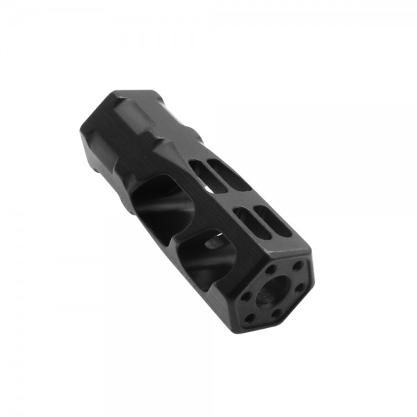 AR-15 Hexagon Muzzle Brake 1/2x28" Black Nitride (Made in USA)