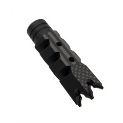 AR-10/LR-308 "Shark" Custom Muzzle Brake w/ AMERICAN Flag Engraving