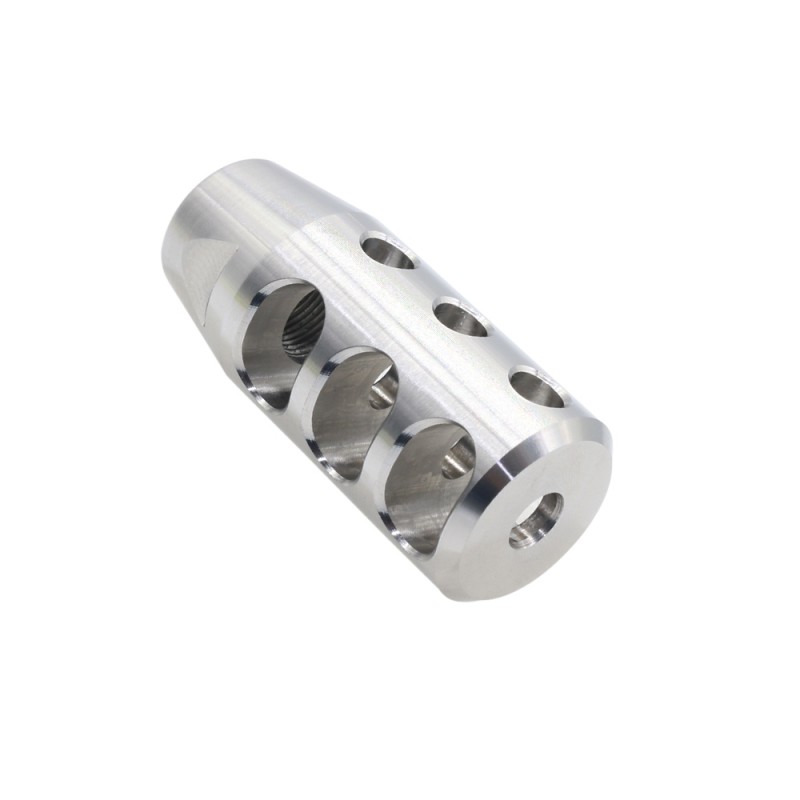 AR-15 Compact Stainless Muzzle Brake 1/2x28 Pitch-Three Hole Top Port  (Made in USA)- OTSUPPLIER