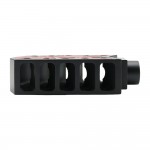 CERAKOTE CAMO| AR-15/.223/5.56 Barrett Style "Tanker" Extended Length Muzzle Brake with Jam Nut| Black and Red