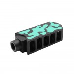 CERAKOTE CAMO| AR-15/.223/5.56 Barrett Style "Tanker" Extended Length Muzzle Brake with Jam Nut| Black and Robins Egg