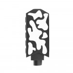 CERAKOTE CAMO| AR-15/.223/5.56 Barrett Style "Tanker" Extended Length Muzzle Brake with Jam Nut| Black and Bright White