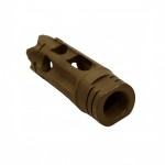 AR-15 Custom ported muzzle brake “The castle” for 1/2x28 pitch -Cerakote Burnt Bronze 