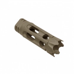 AR-15 Custom ported muzzle brake “The castle” for 1/2x28 pitch -Cerakote FDE