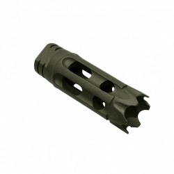 AR-15 Custom ported muzzle brake “The castle” for 1/2x28 pitch -Cerakote OD Green
